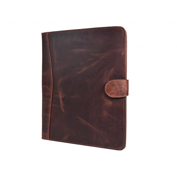 genuine leather portfolio brown