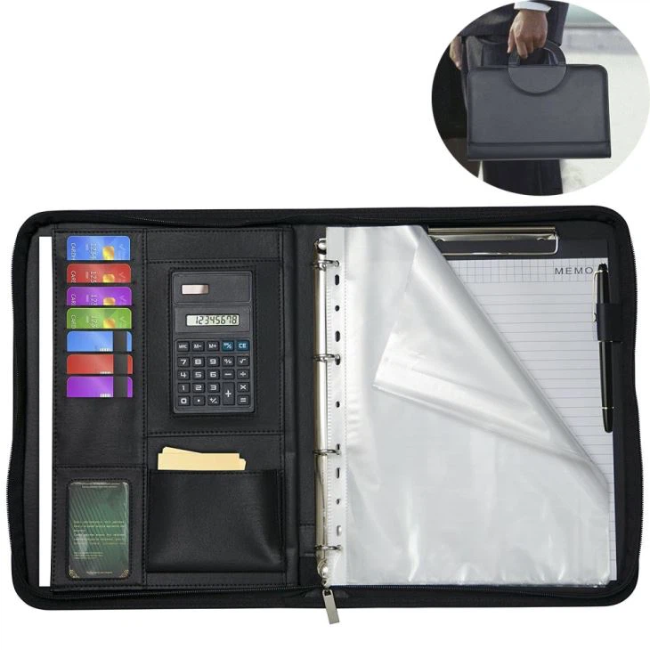 A4 Faux Leather Portfolio